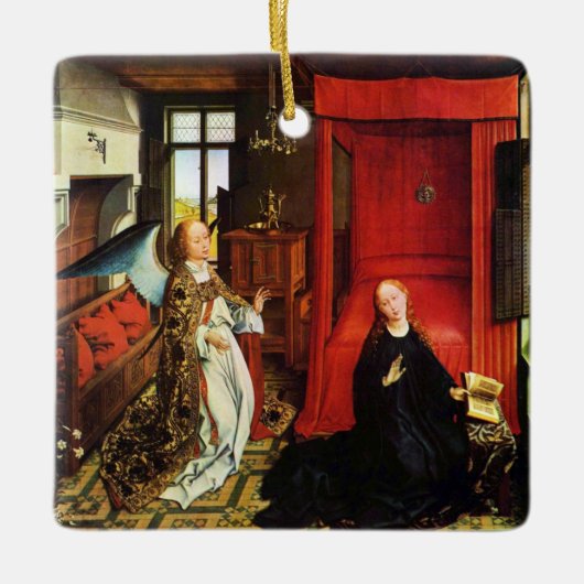 ANNUNCIATION ANGEL Archangel Gabriel und Jungfrau Keramikornament (Vorderseite)