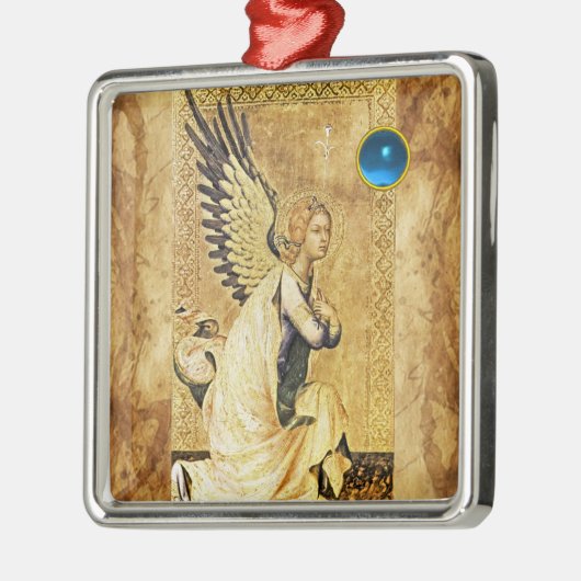 ANNUNCIATION ANGEL Blue Sapphire Silbernes Ornament (Links)