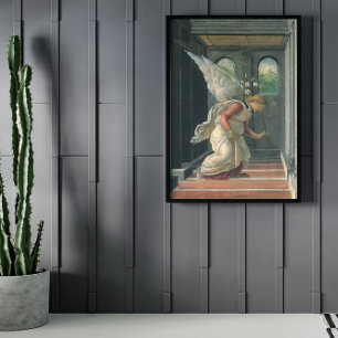 Annunciation (angel detail) by Sandro Botticelli Poster