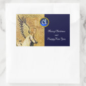 ANNUNCIATION ANGEL MONOGRAM, Blue Saphiire Rechteckiger Aufkleber (Tasche)