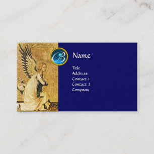 ANNUNCIATION ANGEL MONOGRAM, Blue Saphiire Visitenkarte