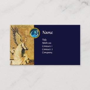 ANNUNCIATION ANGEL MONOGRAM, Blue Saphiire Visitenkarte