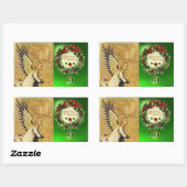 ANNUNCIATION ANGEL MONOGRAM, Green Emerald Rechteckiger Aufkleber (Blatt)