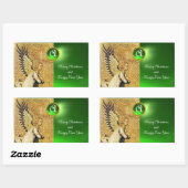 ANNUNCIATION ANGEL MONOGRAM, Green Emerald Rechteckiger Aufkleber (Blatt)