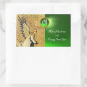 ANNUNCIATION ANGEL MONOGRAM, Green Emerald Rechteckiger Aufkleber (Tasche)