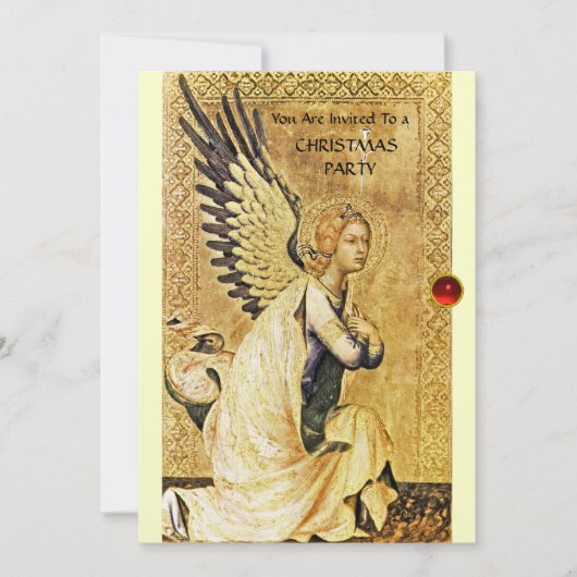 ANNUNCIATION ANGEL MONOGRAM ,Red Ruby champagne Einladung (Vorderseite)