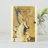 ANNUNCIATION ANGEL MONOGRAM ,Red Ruby champagne Einladung (Stehend Vorderseite)