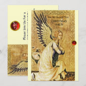 ANNUNCIATION ANGEL MONOGRAM ,Red Ruby champagne Einladung (Vorne/Hinten)