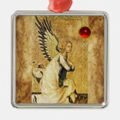 ANNUNCIATION ANGEL Red Ruby Silbernes Ornament (Vorne)