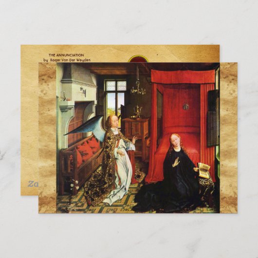 ANNUNCIATION Archangel Gabriel, Jungfrau Postkarte (Vorne/Hinten)