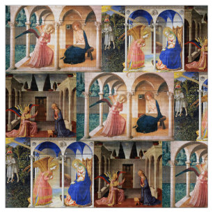 ANNUNCIATION by Fra Beato Angelico Weihnachten Stoff