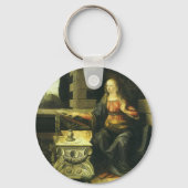 Annunciation of the Lord by Leonardo da Vinci Schlüsselanhänger (Rückseite)