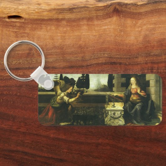 Annunciation of the Lord by Leonardo da Vinci Schlüsselanhänger (Rückseite)