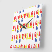 Annyeong Haseyo! Korean Hello! 안녕하세요 Hangul Script Quadratische Wanduhr (Winkel)