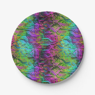Anodifizierter Regenbogen-Titan-Schaltkreis: Pappteller