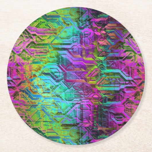 Anodifiziertes Titan: Runder Pappuntersetzer (Vorderseite)