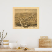 Anoka Minnesota 1869 Anoka Panorama Karte Poster (Küche)