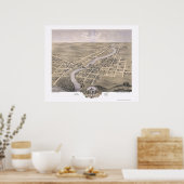 Anoka, MN Panorama Karte - 1869 Poster (Küche)