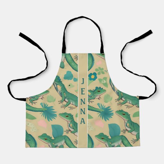 Anole Lizard Pastel farbenfrohe Muster Schürze (Vorderseite)
