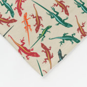 Anole Lizards Red Green Orange Pattern Fleecedecke (Ecke)