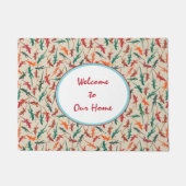 Anole Lizards Red Green Orange Pattern Fußmatte (Vorderseite)