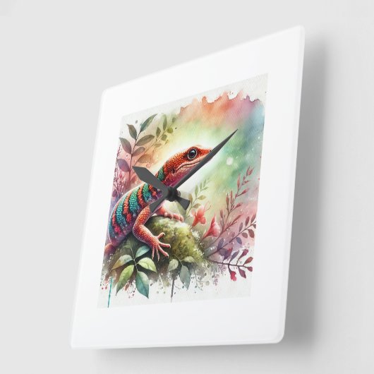 Anolis de rueda 100724AREF114 - Watercolor Quadratische Wanduhr (Winkel)