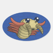 Anomalocaris - Der ungewöhnliche Garnelen Ovaler Aufkleber (Vorderseite)