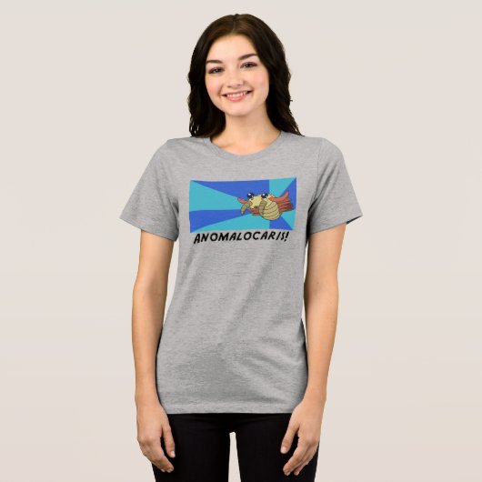 Anomalocaris! Prähistorisches Tier Tri-Blend Shirt (Vorderseite voll)