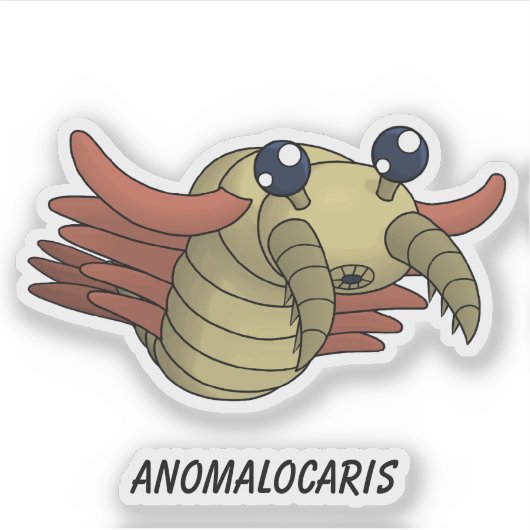 Anomalocaris - prähistorisches TierVinyl Aufkleber (Vorderseite)
