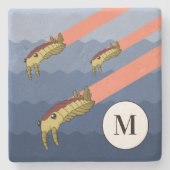 Anomalocaris Schwarm - Personalisiert prähistorisc Steinuntersetzer (Vorderseite)