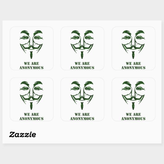 anonym quadratischer aufkleber (Blatt)