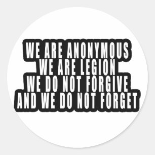 ANONYM RUNDER AUFKLEBER