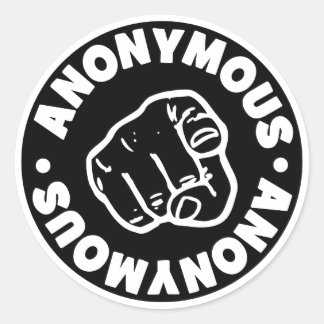 anonym runder aufkleber