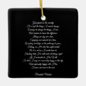 Anonyme Anführungsbotschaft elegant schwarz Keramikornament (Vorderseite)