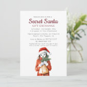 Anonyme Maske I Secret Santa Weihnachten Party Einladung (Stehend Vorderseite)