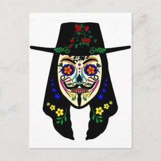 ANONYME Tag des Toten 6 Anon Maske Zuckerschädel Postkarte