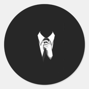 Anonymer Anzug und Krawatte Runder Aufkleber
