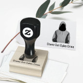 Anonymer Hacker in Hoodie Cybercrime Benutzerdefin Gummistempel