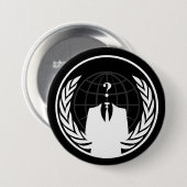 Anonymer internationaler schwarzer Knopf Button (Vorne & Hinten)