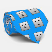 Anonymer Roboter - auf blau Krawatte (Gerollt)