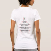 Anonymer weiblicher weißer Anschlagtafel-T - Shirt (Rückseite)