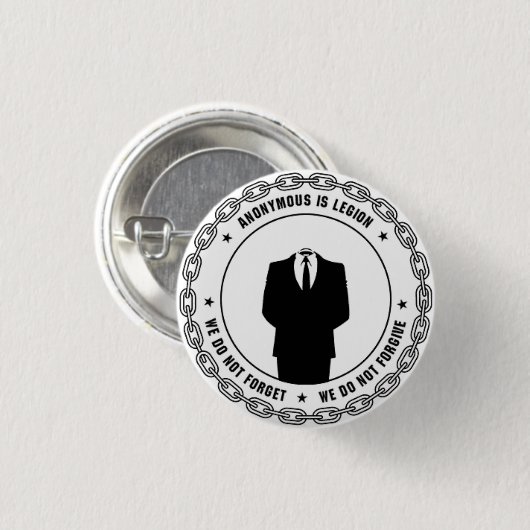 Anonymes Abzeichen Button (Vorne & Hinten)