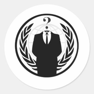 Anonymes Logo (klassische Art) Runder Aufkleber