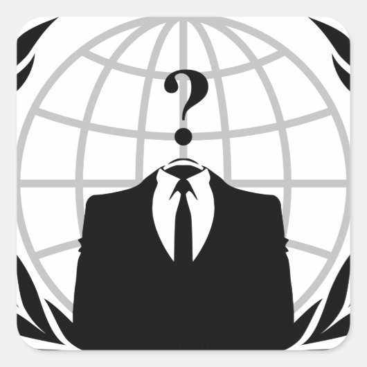 Anonymes Logo Quadratischer Aufkleber (Vorderseite)