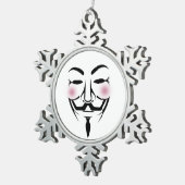 Anonymisierungsmaske vendetta Hacker Cyber-Interne Schneeflocken Zinn-Ornament (Rechts)