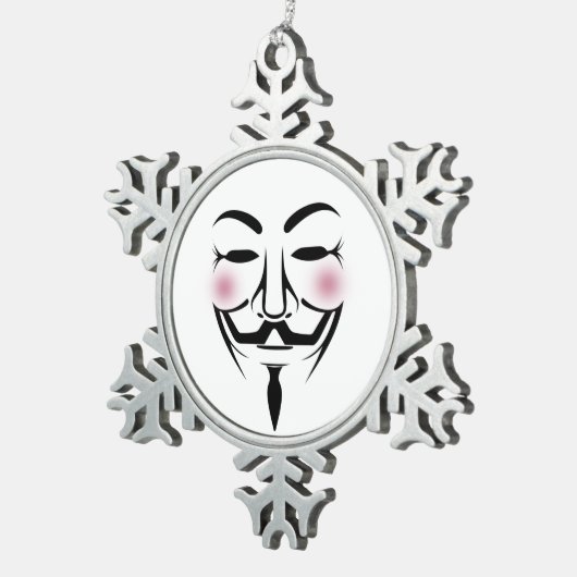 Anonymisierungsmaske vendetta Hacker Cyber-Interne Schneeflocken Zinn-Ornament (Rechts)