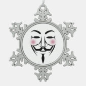 Anonymisierungsmaske vendetta Hacker Cyber-Interne Schneeflocken Zinn-Ornament (Vorderseite)