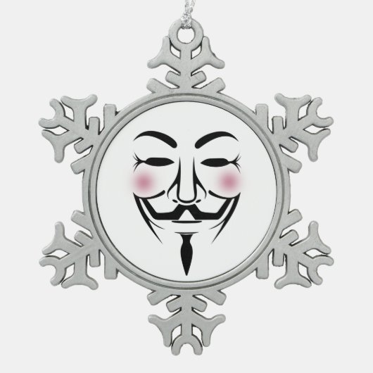 Anonymisierungsmaske vendetta Hacker Cyber-Interne Schneeflocken Zinn-Ornament (Vorderseite)