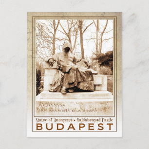 Anonymisierungsstatue auf der Burg Vajdahunyad, Bu Postkarte