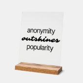 Anonymität Akrylic-Zeichen Acrylschild (Winkel)
